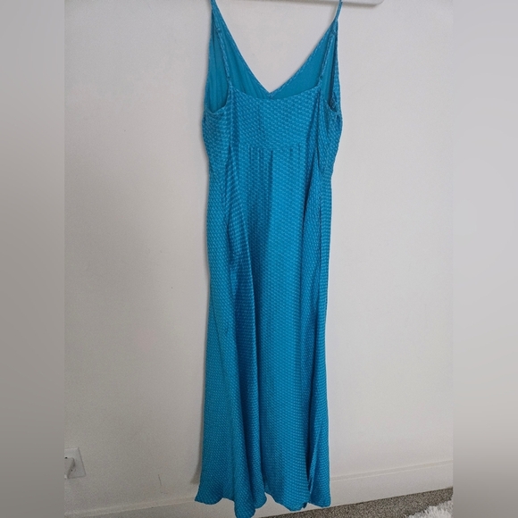 FRNCH Paris bright blue elegant maxi dress dress adjustable straps pockets side - Picture 4 of 7